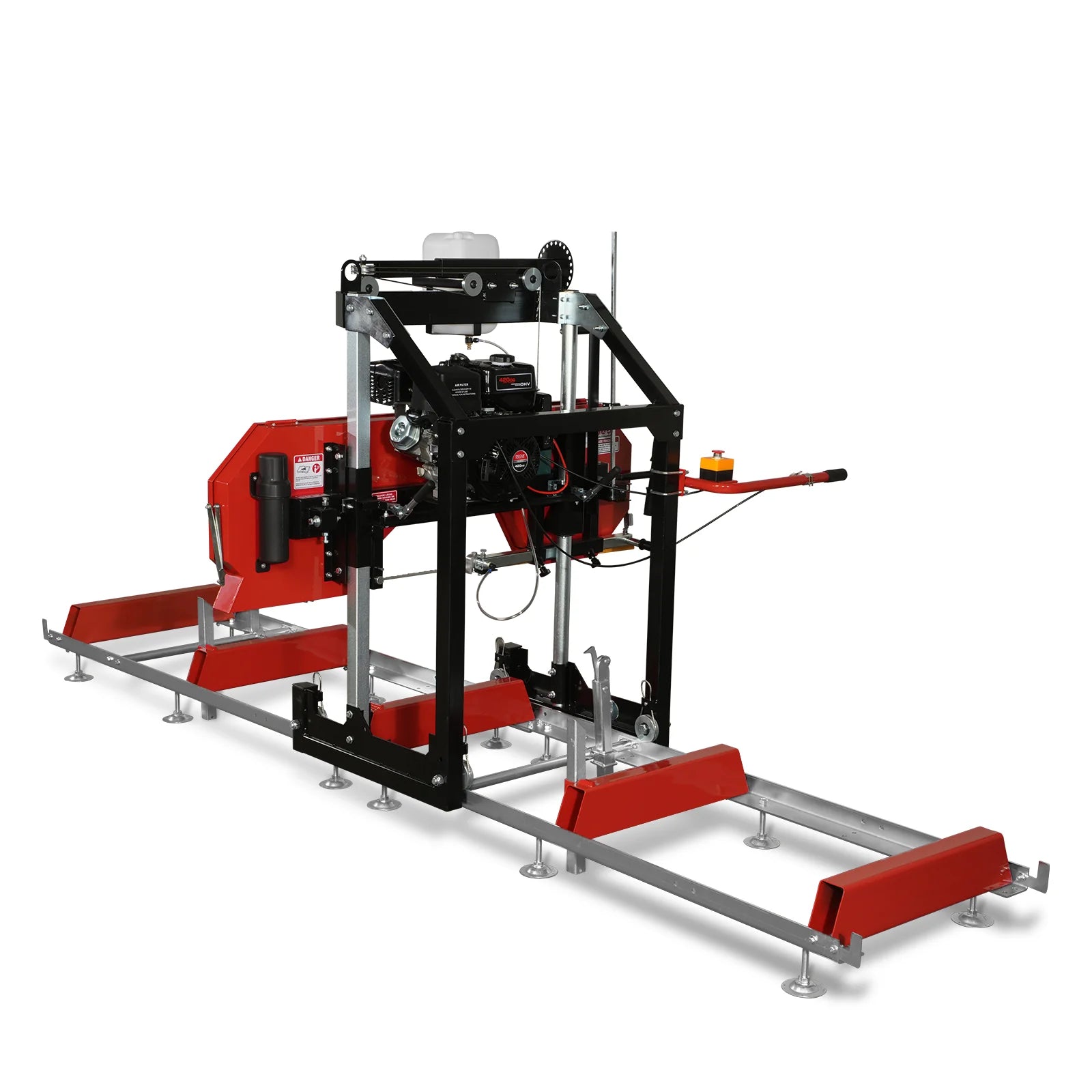 26" Portable Sawmill, 420cc 15HP E-Start Gasoline Engine, 22" Board Width, 13' Track Length , SM26