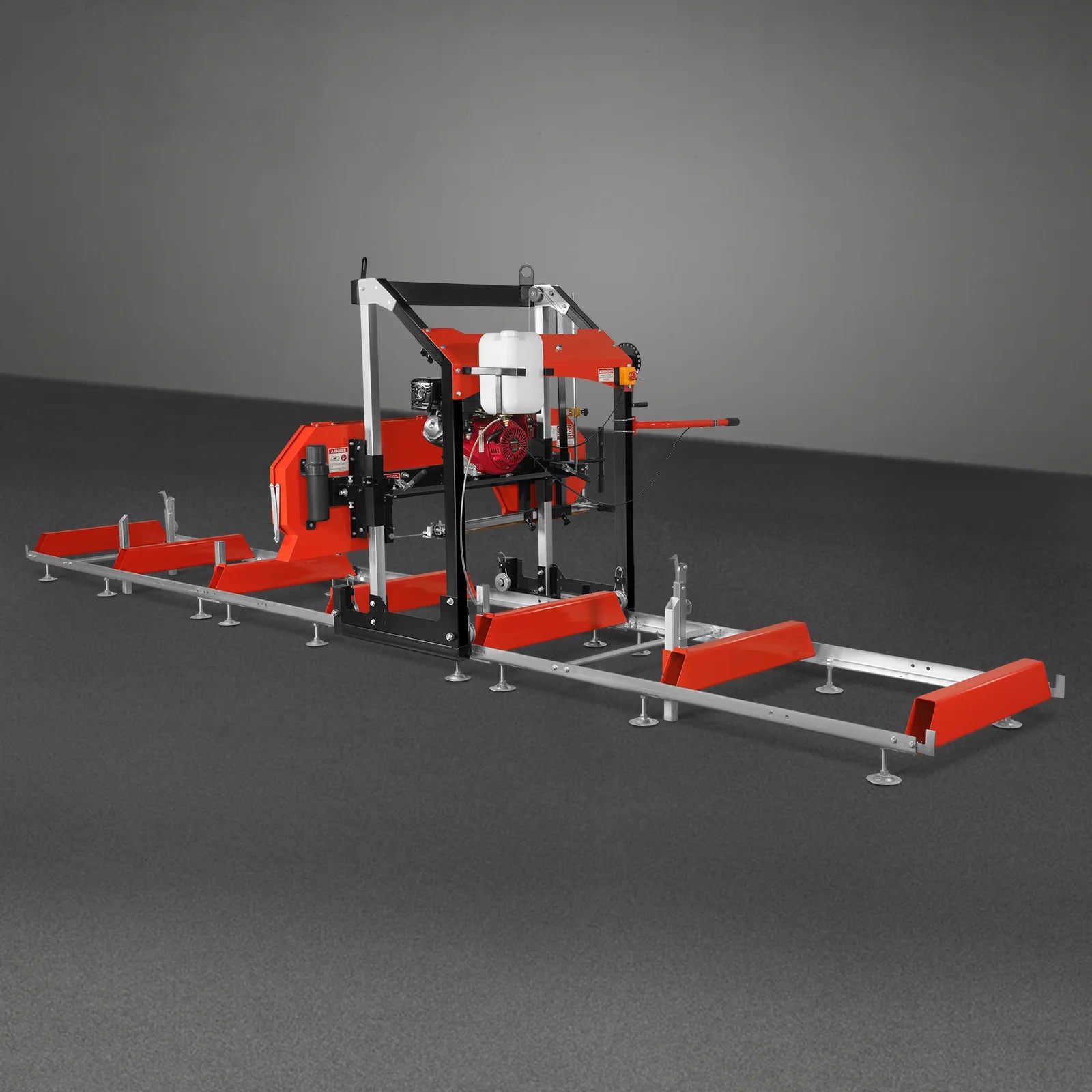 32" Portable Sawmill (5 x Blades Included), HONDA GX390 389cc E-Start Gasoline Engine, 29" Board Width, 20' Track Length (13' Track Length + 6.6' Track Extension Included) , SM32