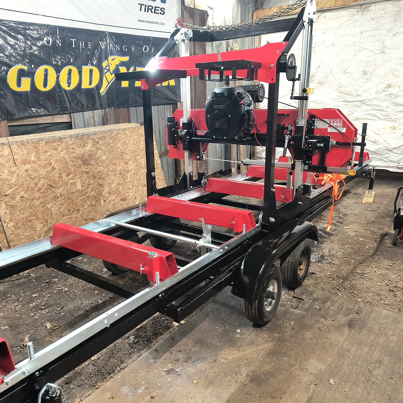36" MAX Portable Sawmill with 25HP 750cc ZONSEN V-Twin Engine - 36" Cutting Width, 20' Track, Includes 10 Blades - Model SM36MAX